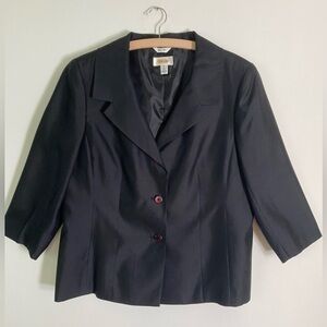 Talbots black silk dress blazer jacket size 16